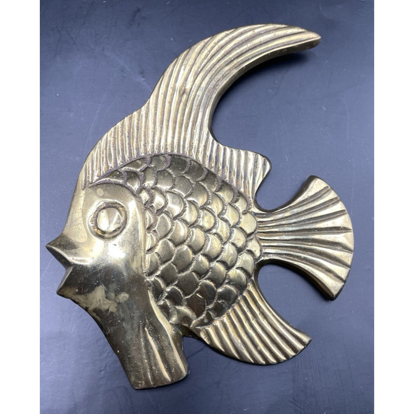 Vintage Nautical Wall Decor - Set of 4 Brass Fish -Made in India - Picture 10 of 16